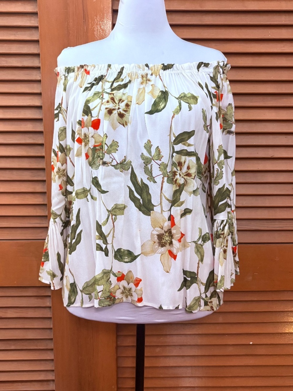 Karen Kane Off-the-Shoulder Floral Print Top - Large